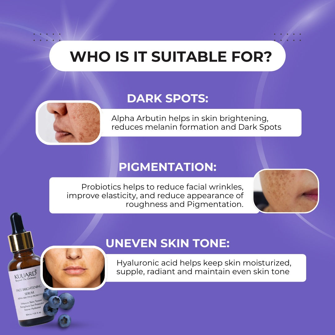 Face Brightening Serum Alpha Arbutin & Probiotics