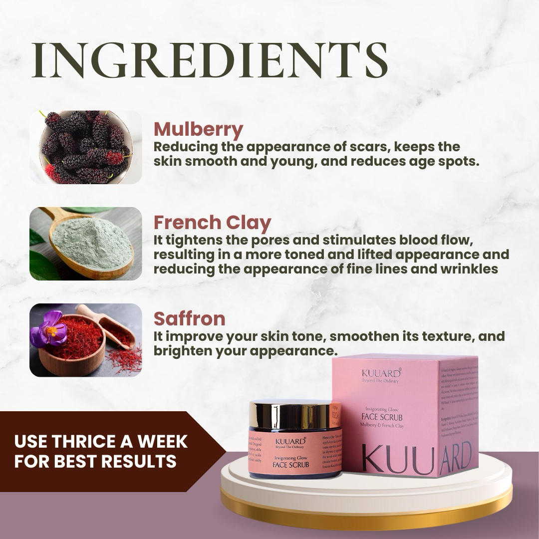 Invigorating Glow Face Scrub Bakuchiol, Saffron & Mulberry