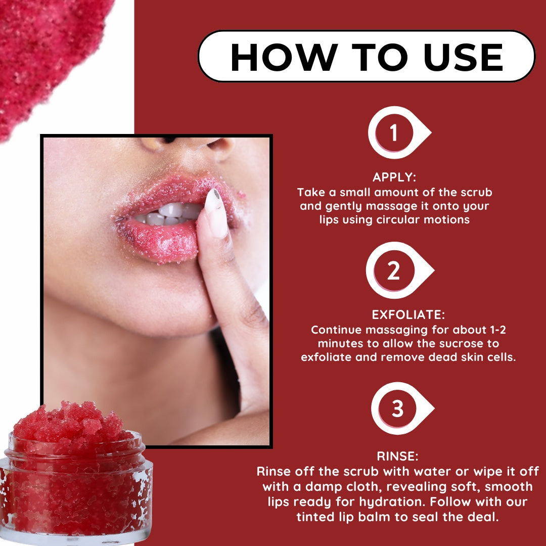 Rose Crush Lip Scrub Crushed Rose petals & Pomegranate oil | Rosy Delight